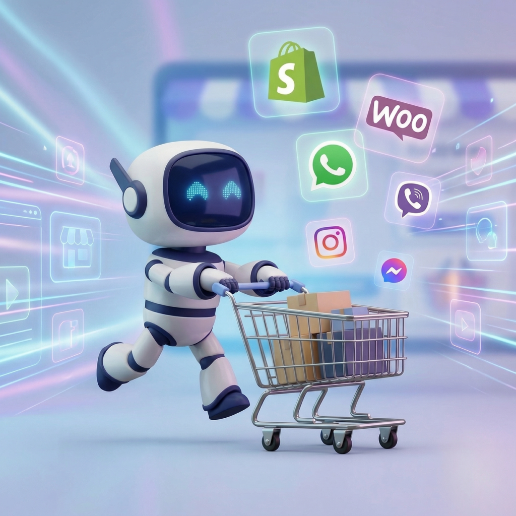 AI chatbot integracije za online prodavnice - Shopify, WooCommerce, WhatsApp, Viber, Instagram i Messenger
