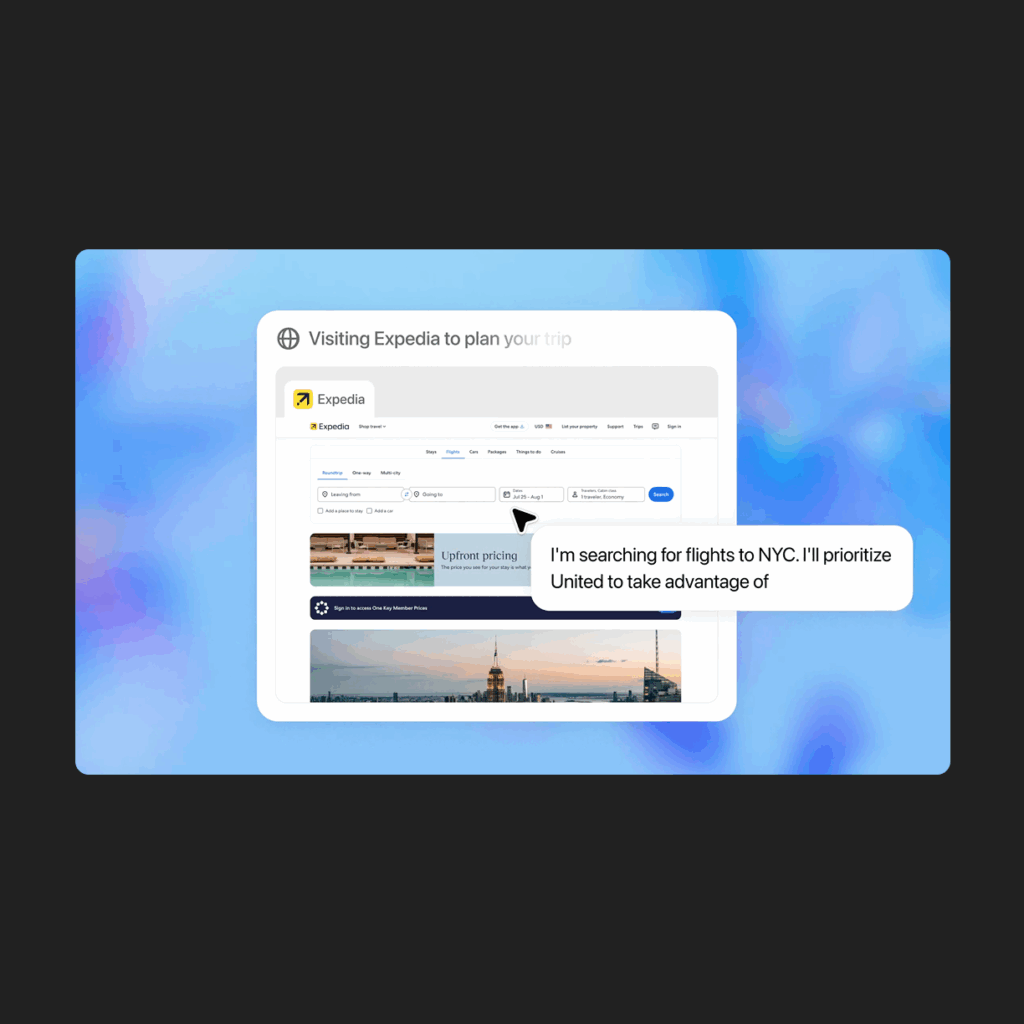 ChatGPT Agent koristi Expedia za pretragu leta