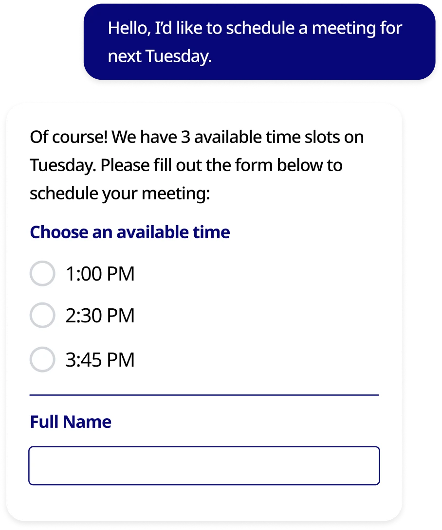 AI booking and scheduling workflow example