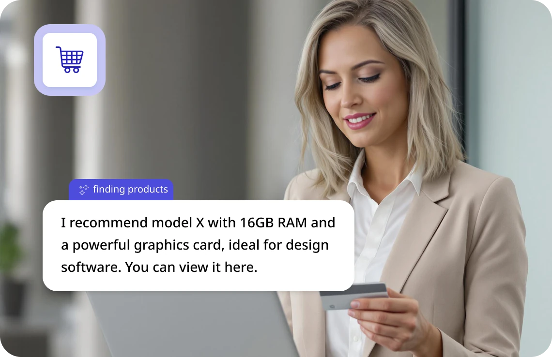 AI product recommendation example for an online store