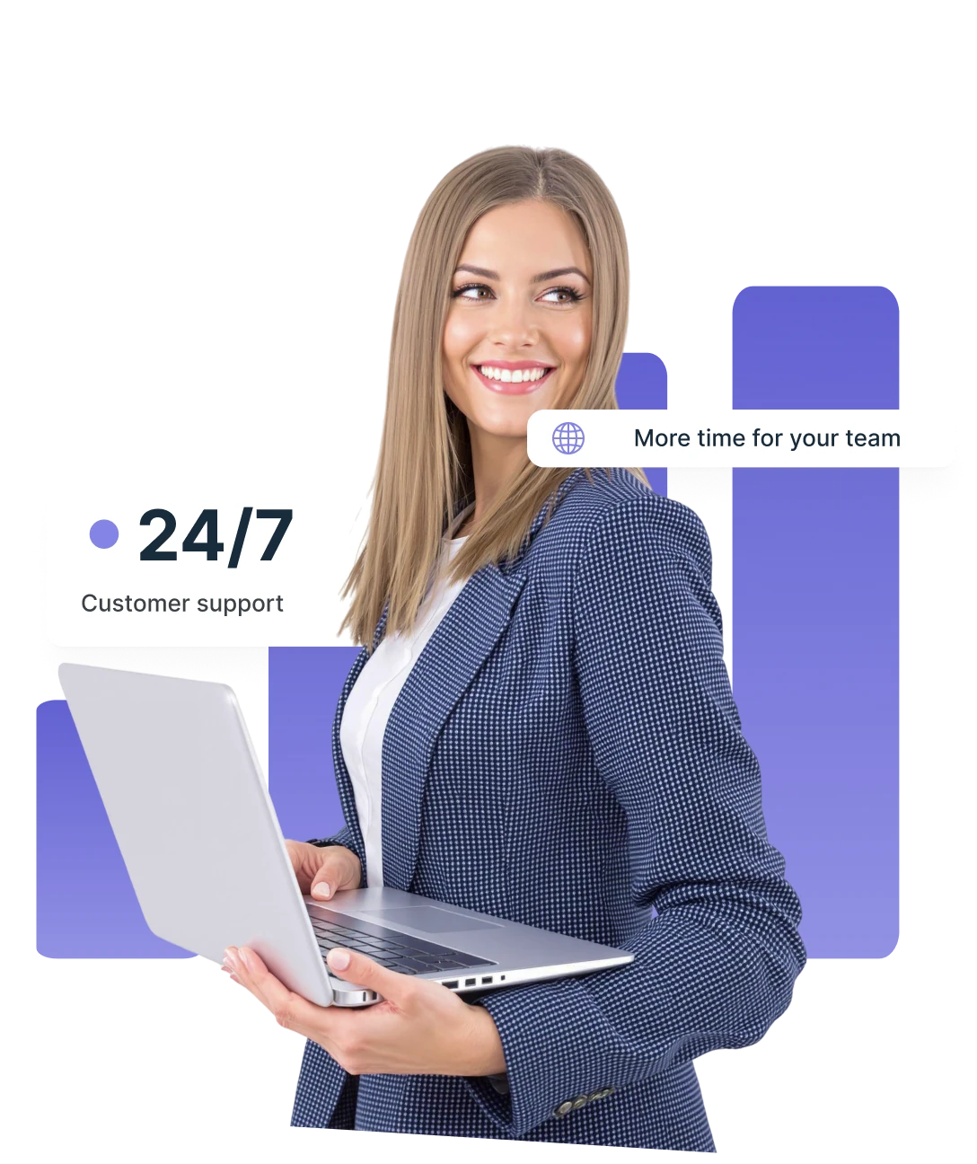 Customer support illustration showing around-the-clock assistance
