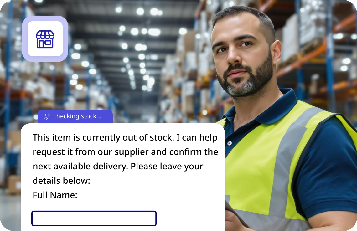 AI assistant checking product availability