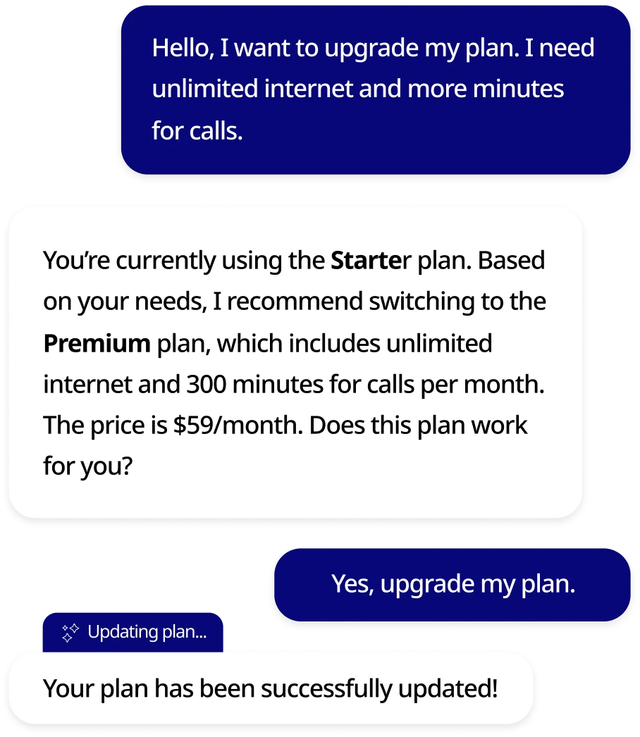 AI customer support conversation example